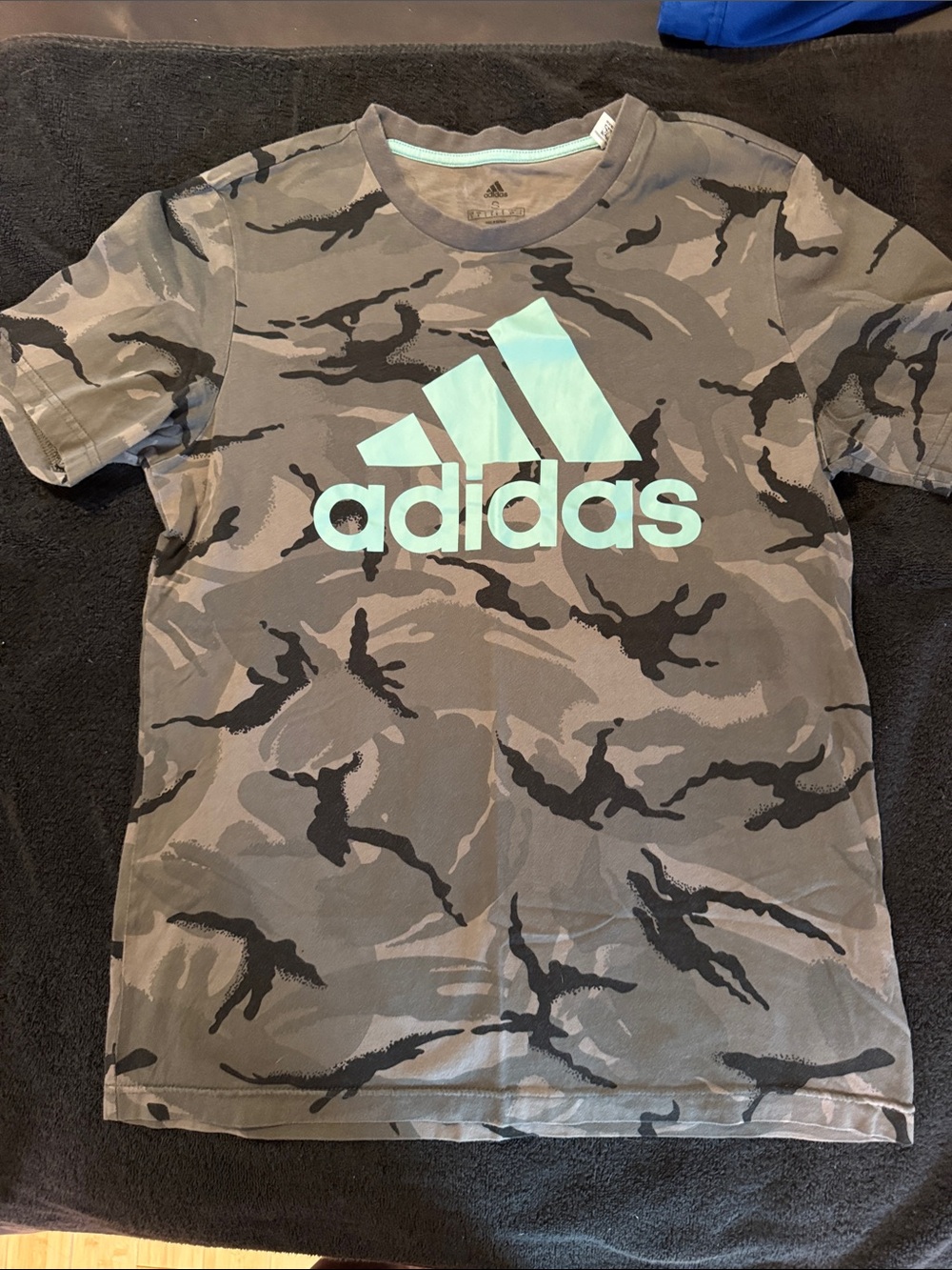 adidas Gray Camo Tee with Mint Logo